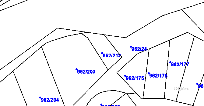 Parcela st. 962/212 v KÚ Písek, Katastrální mapa