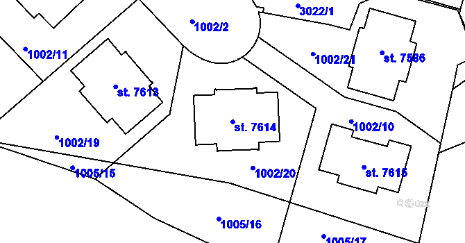 Parcela st. 7614 v KÚ Písek, Katastrální mapa