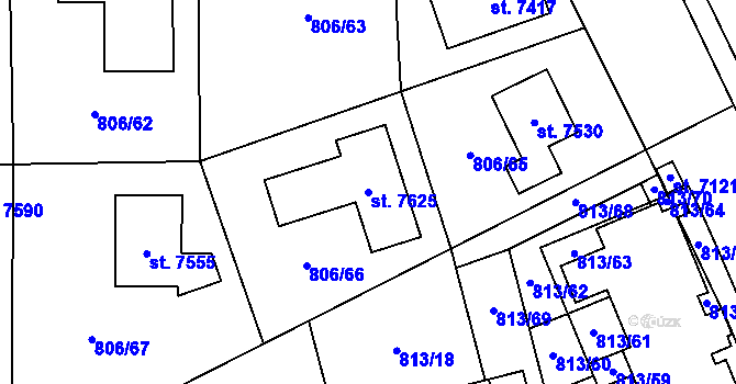 Parcela st. 7625 v KÚ Písek, Katastrální mapa