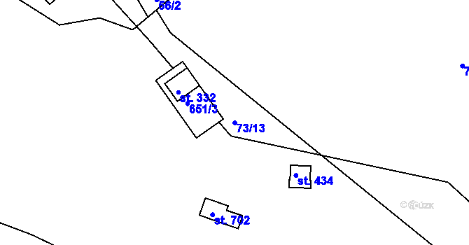 Parcela st. 73/13 v KÚ Hradiště u Písku, Katastrální mapa