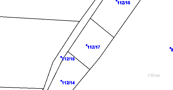 Parcela st. 112/17 v KÚ Hradiště u Písku, Katastrální mapa