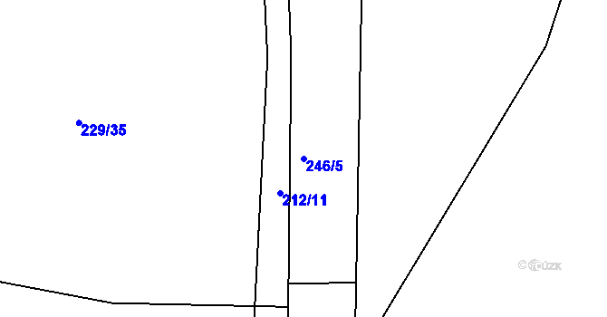 Parcela st. 246/5 v KÚ Hradiště u Písku, Katastrální mapa