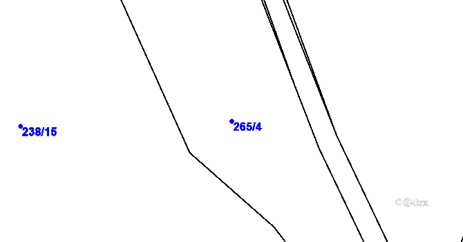 Parcela st. 265/4 v KÚ Hradiště u Písku, Katastrální mapa
