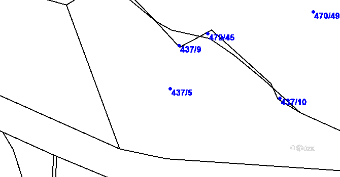 Parcela st. 437/5 v KÚ Hradiště u Písku, Katastrální mapa