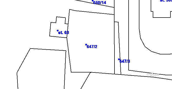 Parcela st. 647/2 v KÚ Hradiště u Písku, Katastrální mapa