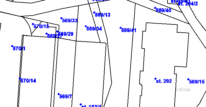 Parcela st. 183/3 v KÚ Hradiště u Písku, Katastrální mapa