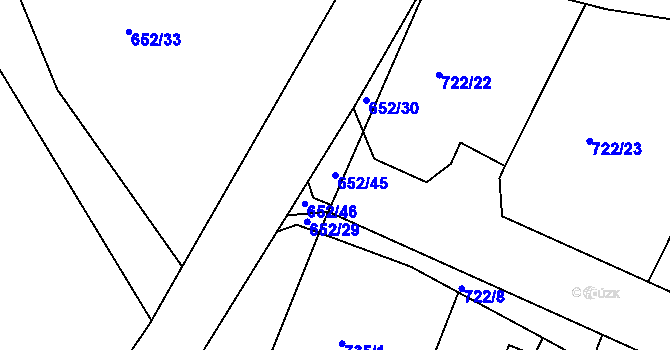 Parcela st. 652/45 v KÚ Hradiště u Písku, Katastrální mapa