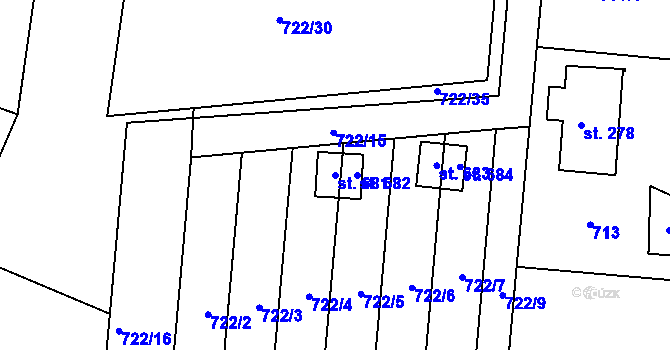 Parcela st. 681 v KÚ Hradiště u Písku, Katastrální mapa