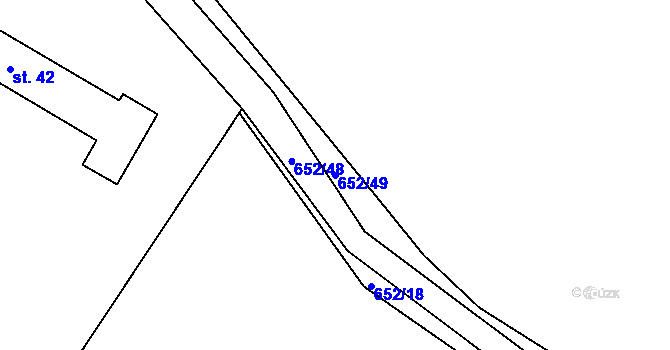 Parcela st. 652/49 v KÚ Hradiště u Písku, Katastrální mapa