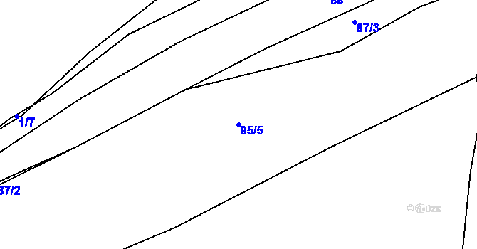 Parcela st. 95/5 v KÚ Hradiště u Písku, Katastrální mapa