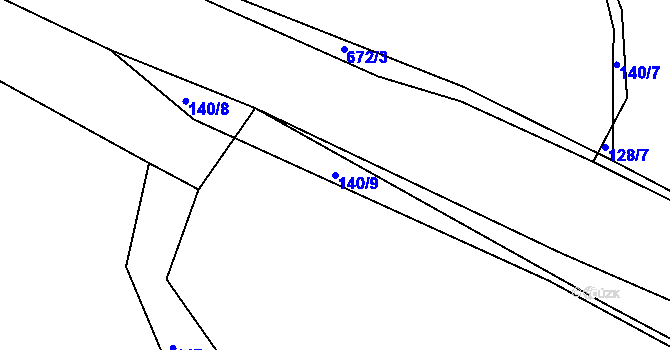Parcela st. 140/9 v KÚ Hradiště u Písku, Katastrální mapa