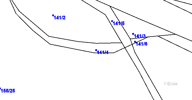 Parcela st. 141/4 v KÚ Hradiště u Písku, Katastrální mapa