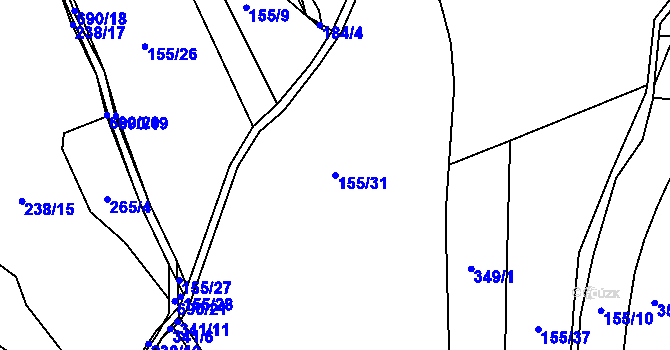 Parcela st. 155/31 v KÚ Hradiště u Písku, Katastrální mapa