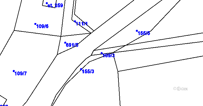 Parcela st. 169/3 v KÚ Hradiště u Písku, Katastrální mapa