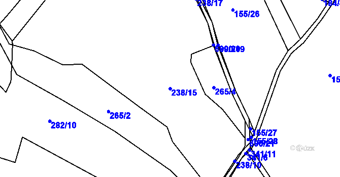 Parcela st. 238/15 v KÚ Hradiště u Písku, Katastrální mapa