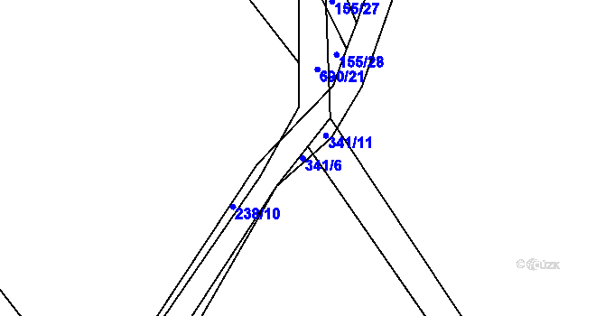 Parcela st. 341/6 v KÚ Hradiště u Písku, Katastrální mapa