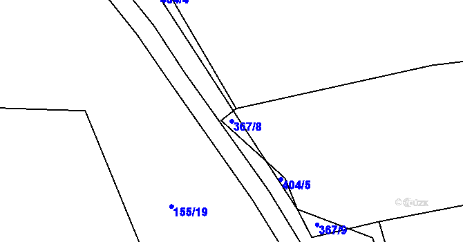 Parcela st. 367/8 v KÚ Hradiště u Písku, Katastrální mapa