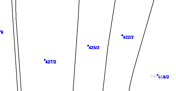 Parcela st. 425/2 v KÚ Hradiště u Písku, Katastrální mapa