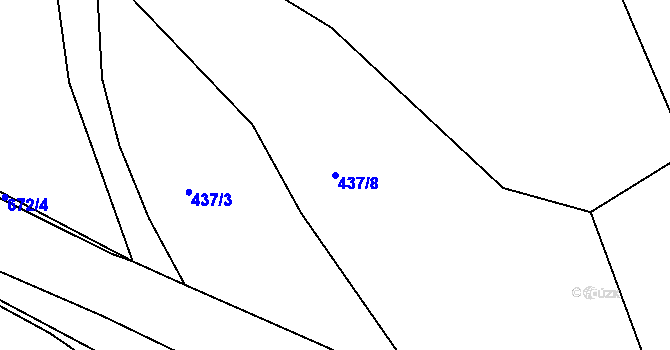 Parcela st. 437/8 v KÚ Hradiště u Písku, Katastrální mapa