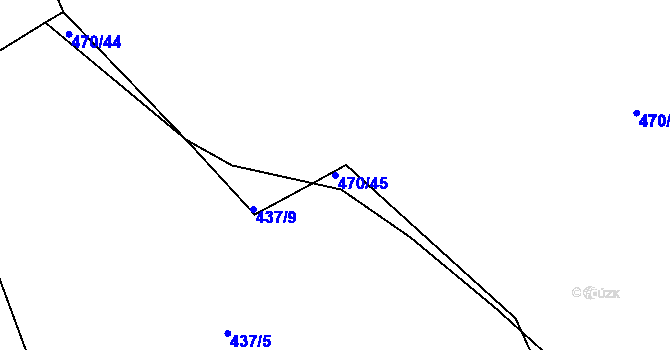 Parcela st. 470/45 v KÚ Hradiště u Písku, Katastrální mapa