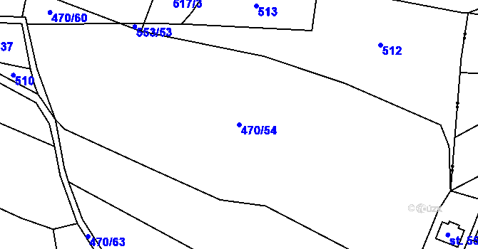 Parcela st. 470/54 v KÚ Hradiště u Písku, Katastrální mapa