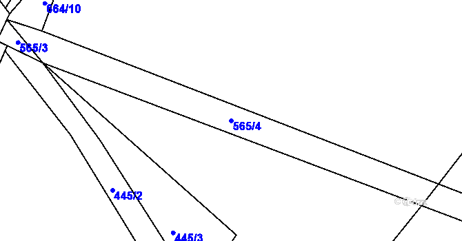 Parcela st. 565/4 v KÚ Hradiště u Písku, Katastrální mapa