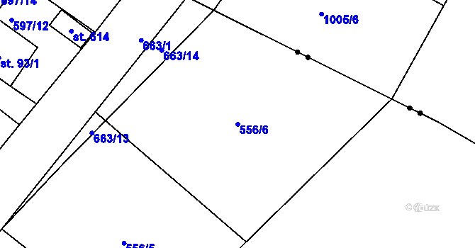 Parcela st. 556/6 v KÚ Hradiště u Písku, Katastrální mapa