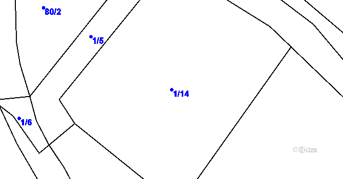 Parcela st. 1/14 v KÚ Hradiště u Písku, Katastrální mapa