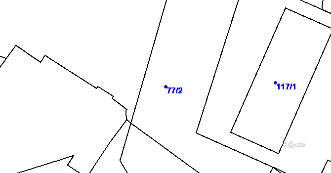 Parcela st. 77/2 v KÚ Písek u Chlumce nad Cidlinou, Katastrální mapa