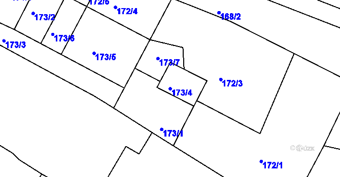 Parcela st. 173/4 v KÚ Písek u Chlumce nad Cidlinou, Katastrální mapa