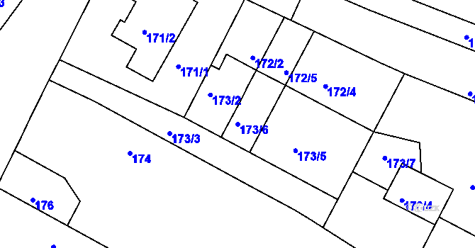 Parcela st. 173/6 v KÚ Písek u Chlumce nad Cidlinou, Katastrální mapa