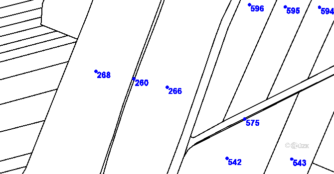 Parcela st. 266 v KÚ Písek u Chlumce nad Cidlinou, Katastrální mapa