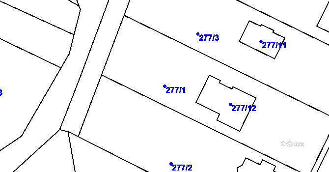 Parcela st. 277/1 v KÚ Písek u Chlumce nad Cidlinou, Katastrální mapa