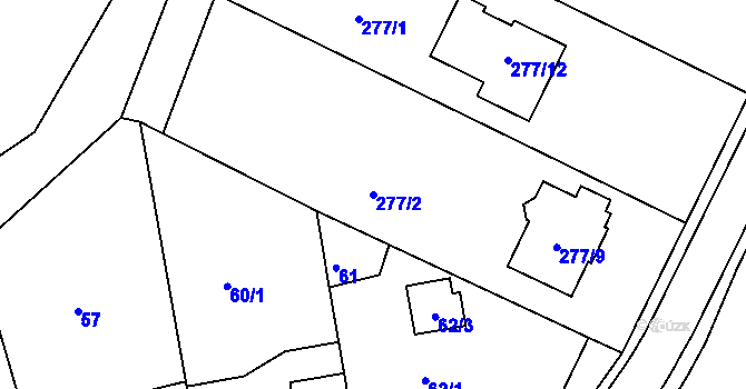 Parcela st. 277/2 v KÚ Písek u Chlumce nad Cidlinou, Katastrální mapa