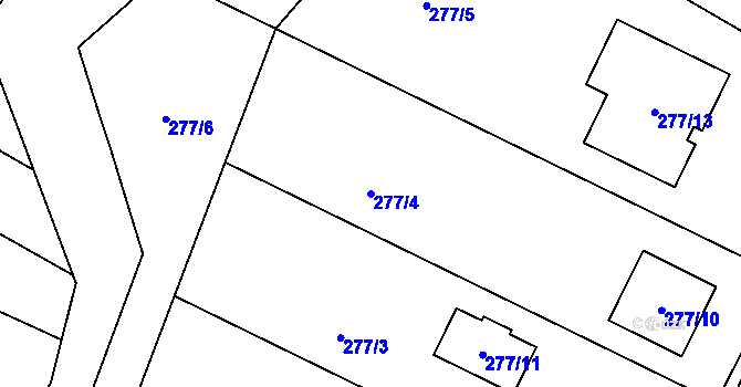 Parcela st. 277/4 v KÚ Písek u Chlumce nad Cidlinou, Katastrální mapa