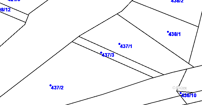 Parcela st. 437/3 v KÚ Písek u Chlumce nad Cidlinou, Katastrální mapa