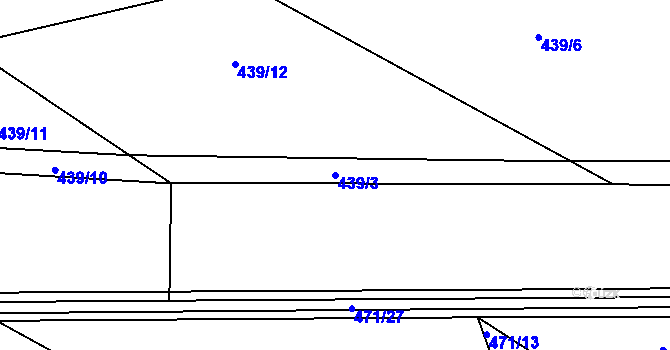Parcela st. 439/3 v KÚ Písek u Chlumce nad Cidlinou, Katastrální mapa