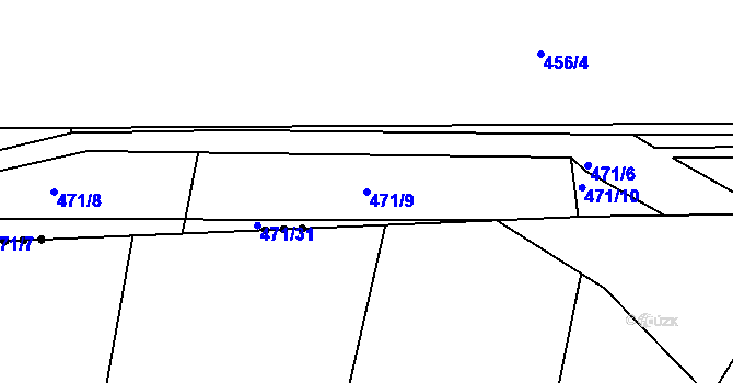 Parcela st. 471/9 v KÚ Písek u Chlumce nad Cidlinou, Katastrální mapa