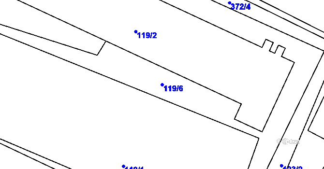 Parcela st. 119/6 v KÚ Písek u Chlumce nad Cidlinou, Katastrální mapa