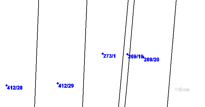 Parcela st. 273/1 v KÚ Písek u Chlumce nad Cidlinou, Katastrální mapa