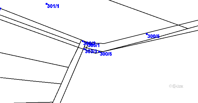 Parcela st. 300/5 v KÚ Písek u Chlumce nad Cidlinou, Katastrální mapa
