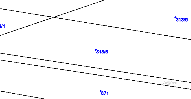 Parcela st. 313/6 v KÚ Písek u Chlumce nad Cidlinou, Katastrální mapa