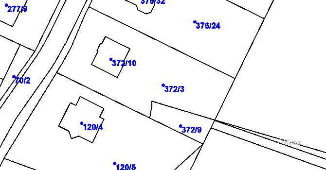 Parcela st. 372/3 v KÚ Písek u Chlumce nad Cidlinou, Katastrální mapa