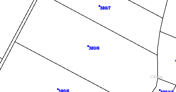Parcela st. 380/6 v KÚ Písek u Chlumce nad Cidlinou, Katastrální mapa