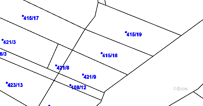 Parcela st. 415/18 v KÚ Písek u Chlumce nad Cidlinou, Katastrální mapa