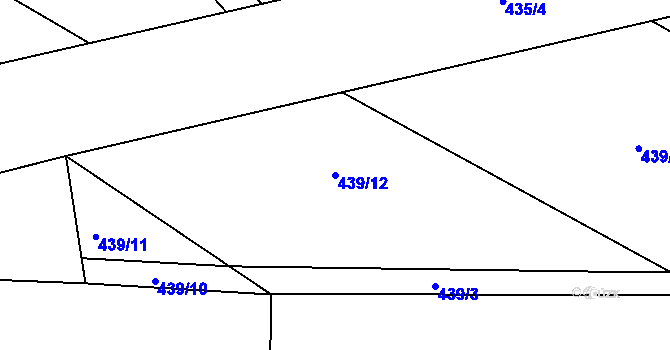 Parcela st. 439/12 v KÚ Písek u Chlumce nad Cidlinou, Katastrální mapa