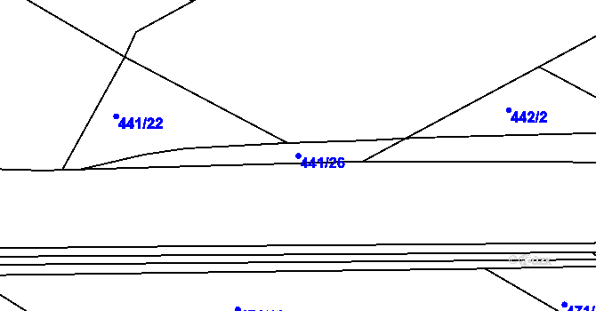 Parcela st. 441/26 v KÚ Písek u Chlumce nad Cidlinou, Katastrální mapa