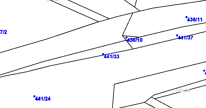 Parcela st. 441/33 v KÚ Písek u Chlumce nad Cidlinou, Katastrální mapa