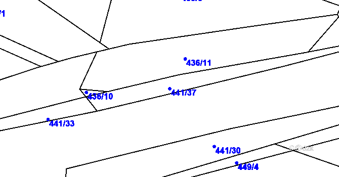 Parcela st. 441/37 v KÚ Písek u Chlumce nad Cidlinou, Katastrální mapa