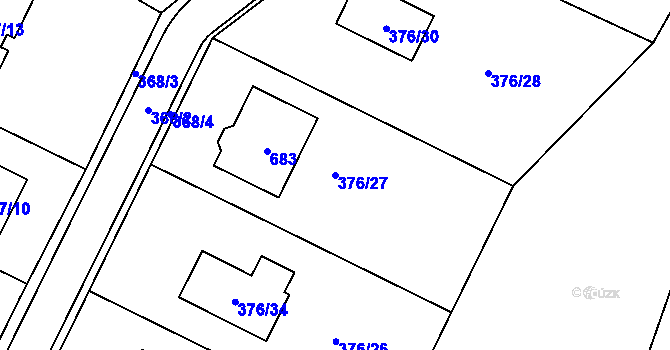 Parcela st. 376/27 v KÚ Písek u Chlumce nad Cidlinou, Katastrální mapa